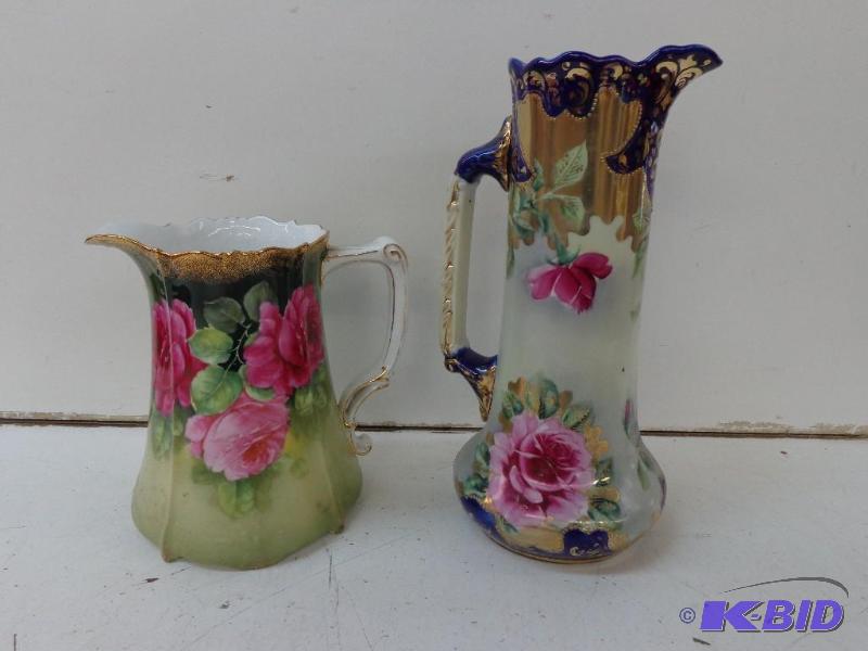 lot 64 image: (2) Hand Painted Ceramic &quotPourers"&...