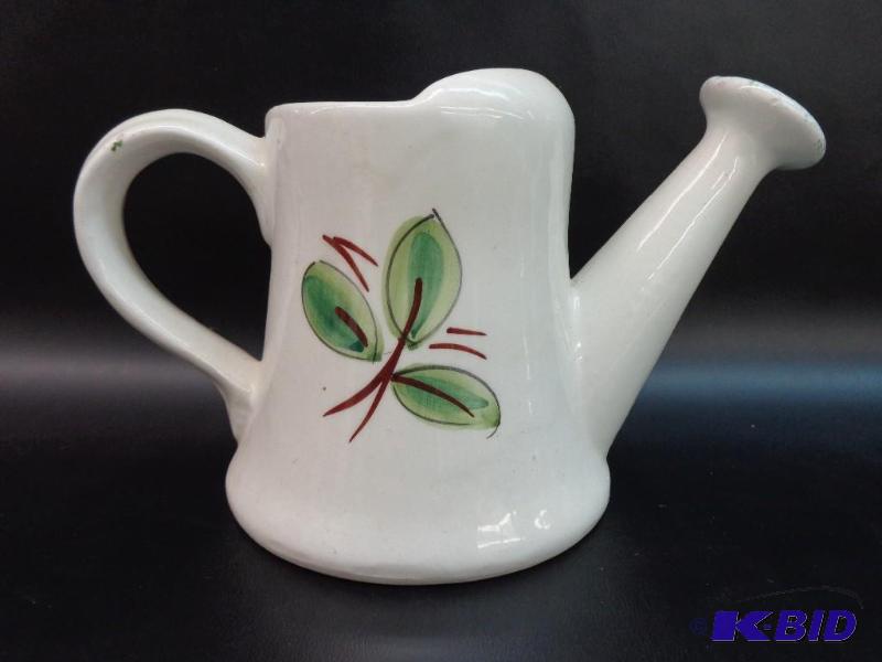 lot 76 image: Ceramic Flower Watering Can Hand Painted Hand...