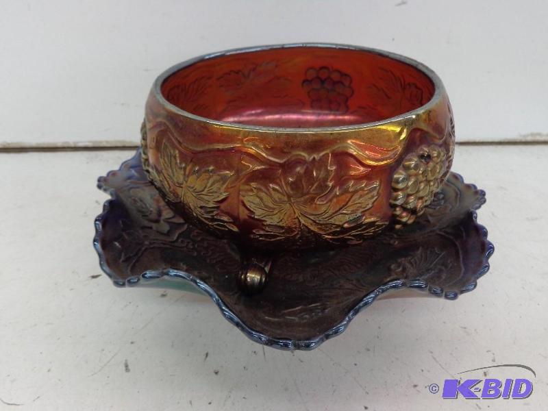 lot 91 image: Glass Bowl and Table Center Tray Bowl is 6&qu...