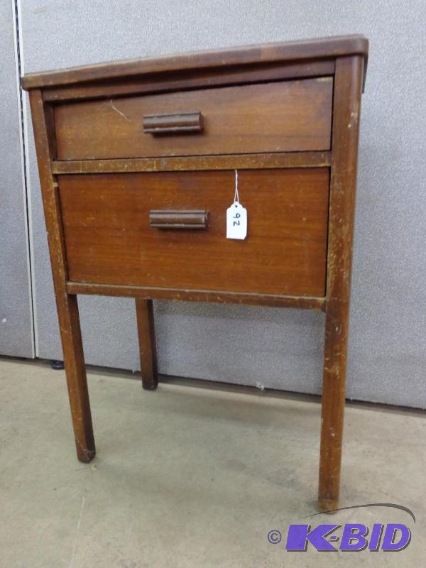 lot 92 image: 2 Drawer End Table  566-962 is Marked on...