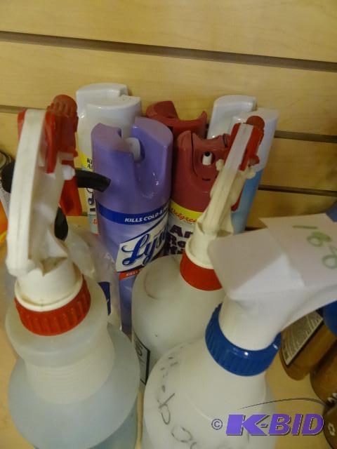Disinfectant sprays. Misc spray bottles....