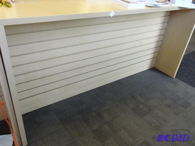 Techline Retail table with slat wall undernea...