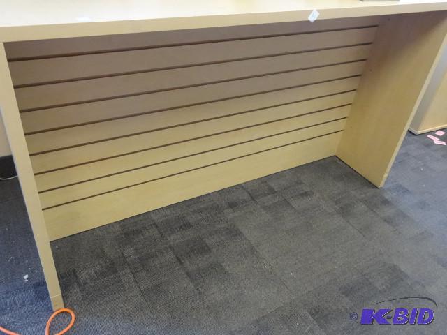 Techline Retail table with slat wall undernea...