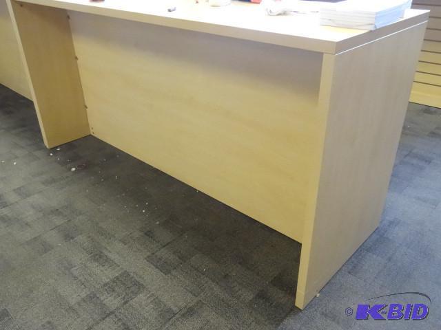 Techline Retail table with slat wall undernea...