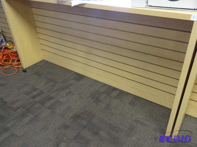 Techline Retail table with slat wall undernea...