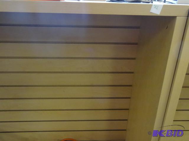 Techline Retail table with slat wall undernea...