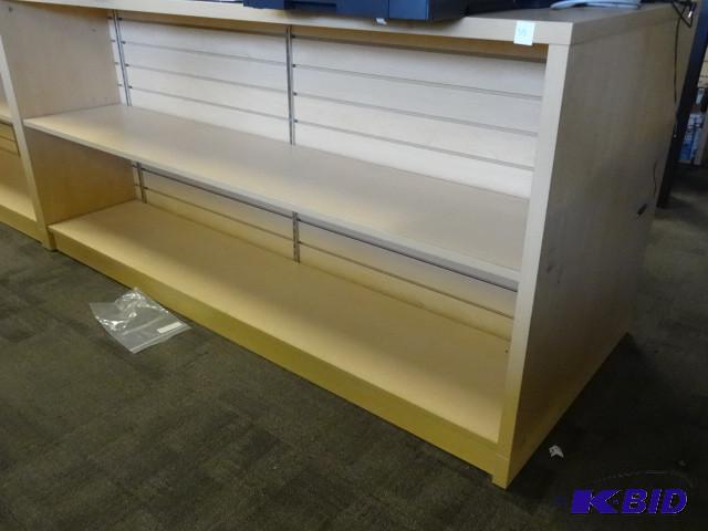 Techline Retail table with slat wall undernea...