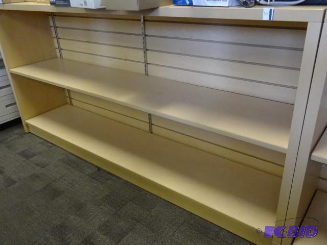 Techline Retail table with slat wall undernea...