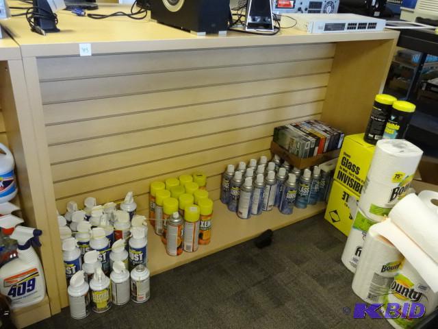 Techline Retail table with slat wall undernea...