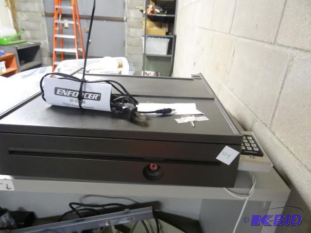 Electronic cash register drawer. With program...