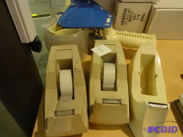 3 tape dispensers. Uline box taper...