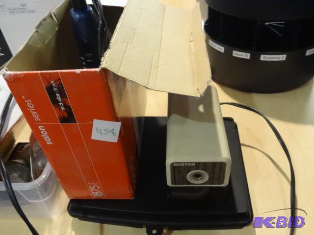 Hair dryer. Electric pencil sharpener. Wall h...