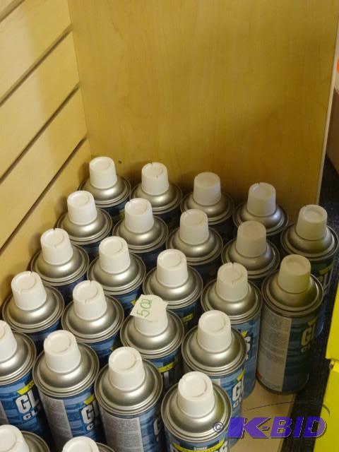 22 cans of new anti static glass cleaner....
