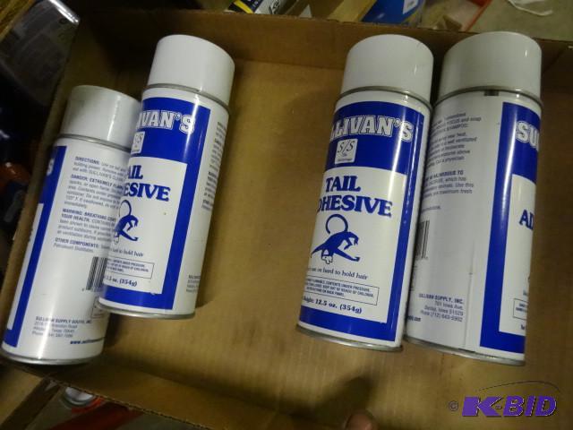 lot 102 image: Qty 4 New Sullivans Tail Adhesive hair spray,...