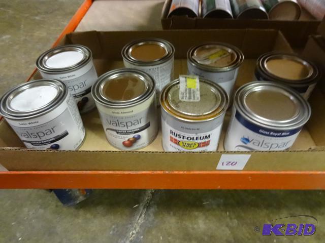 lot 120 image: Qty 8 New Valspar IntExt Latex Enamel paint ...