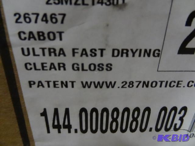lot 121 image: Qty 6 New Cabot Ultra Fast Drying Clear Gloss...