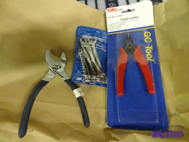 lot 155 image: 3 pc Tool Lot New incl Flush Cutters, open ch...