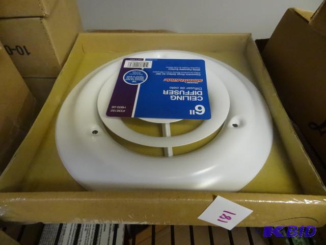 lot 181 image: Qty 3New  6 in round ceiling diffuser...