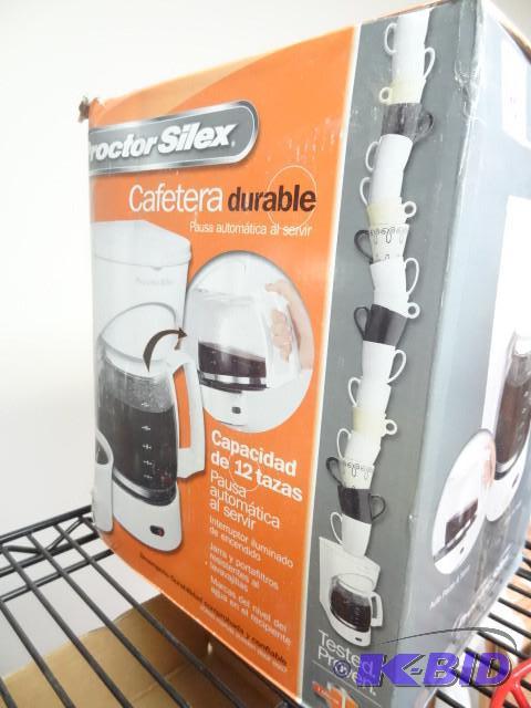 lot 190 image: New Procter Silex durable coffeemaker 12 cup ...