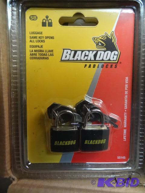 lot 199 image: Qty 6 New 2 packs Black Dog Solid Brass Padlo...