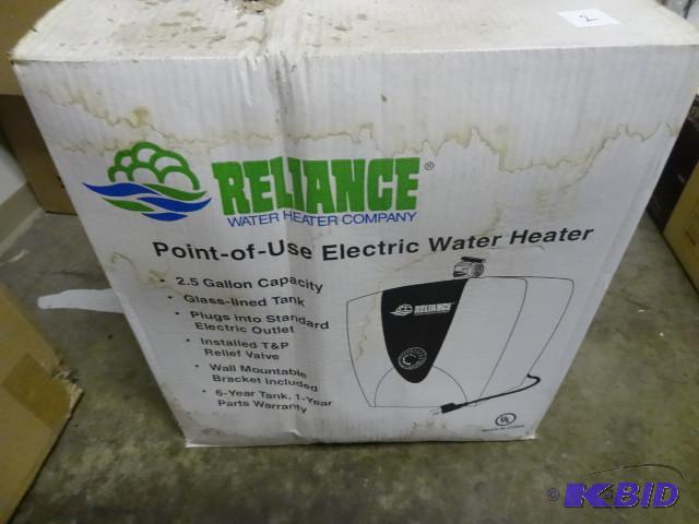 lot 2 image: New in box Reliance Hot Spot semi-tankless el...