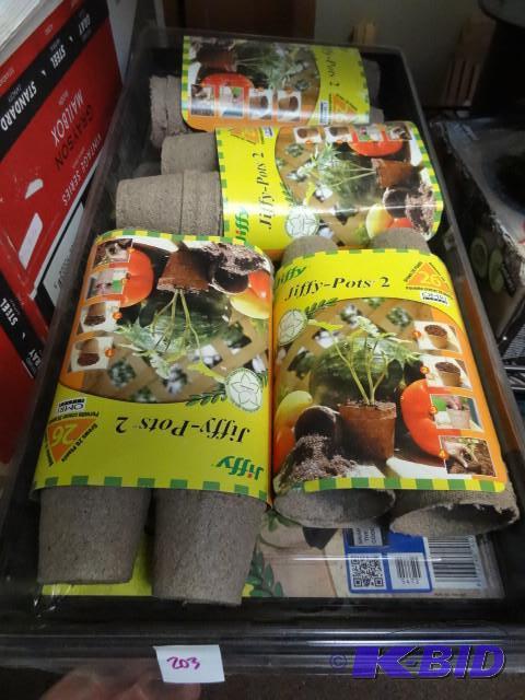 lot 203 image: Qty 3 Seed Starter Trays and approx 75  2in j...