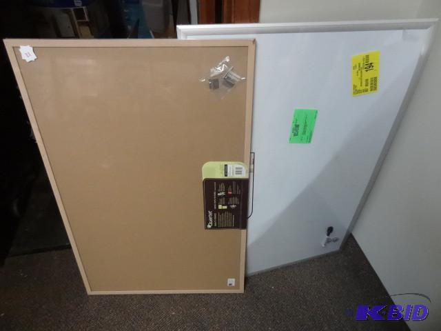lot 21 image: 2 pc lot New Quartet cork bulletin board with...