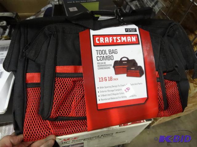 lot 230 image: New Craftsman 2 pc Tool Bag Combo. 13in plus ...