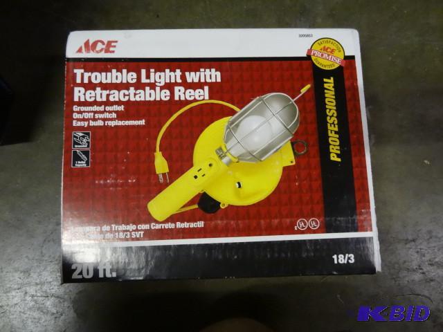 lot 240 image: ew ACE Trouble Light with retractable cord re...