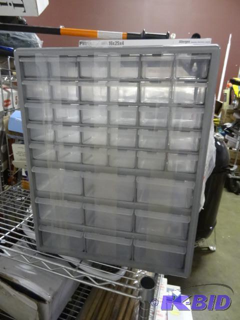 lot 247 image: Appears New 39 bin storage cabinet...