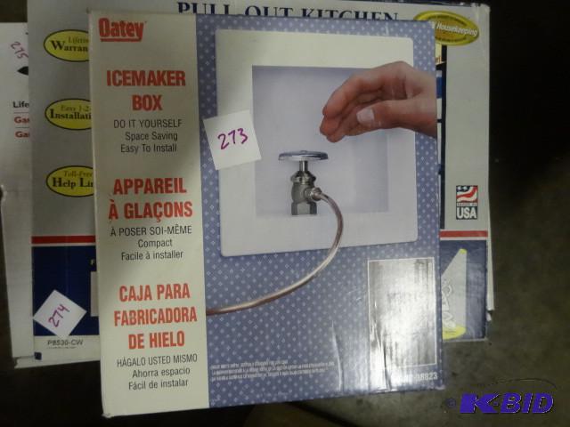 lot 273 image: New in Box Oatey Ice Maker in wall valve box ...