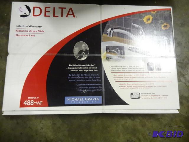 lot 275 image: New in Box Delta Kitchen Faucet. Michael Grav...