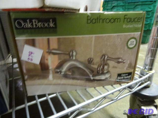 lot 279 image: New In Box Oak Brook Bathroom Faucet. Brushed...