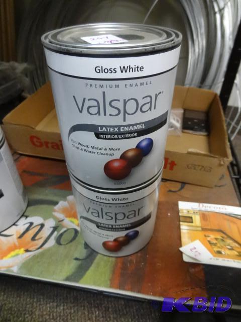 lot 297 image: Qty 2 New Valspar IntExt Latex Enamel Gloss ...