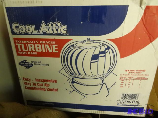 lot 46 image: New in box Cool Attic 12 Turbine Vent externa...