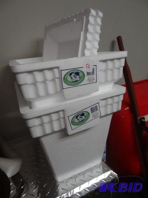 lot 52 image: Qty 2 New Styrofoam cooler with lid holds 24 ...