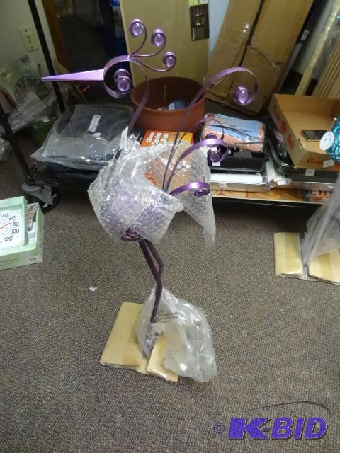 lot 59 image: New Metal Pecock Lawn Ornament  Purple...