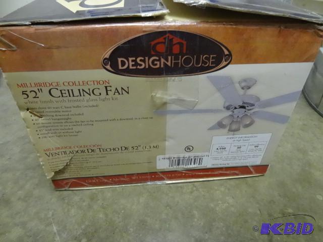 lot 6 image: New in box Design House 52in ceiling fan mill...