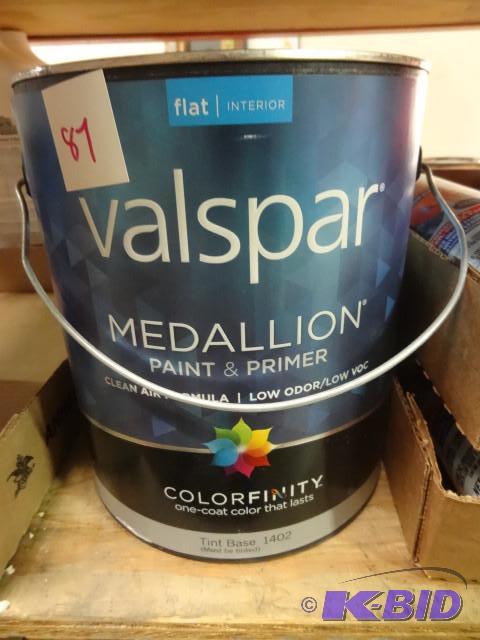 lot 87 image: Qty 2 Valspar Medallion flat Paint and Primer...
