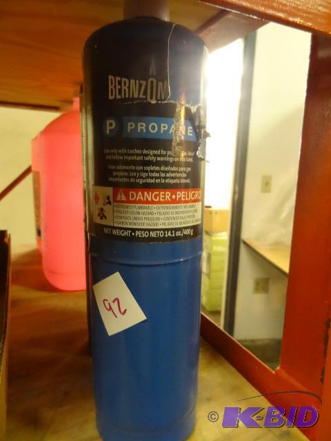 lot 92 image: Qty 2 New BernzOMatic Propane 14.1 oz ea...