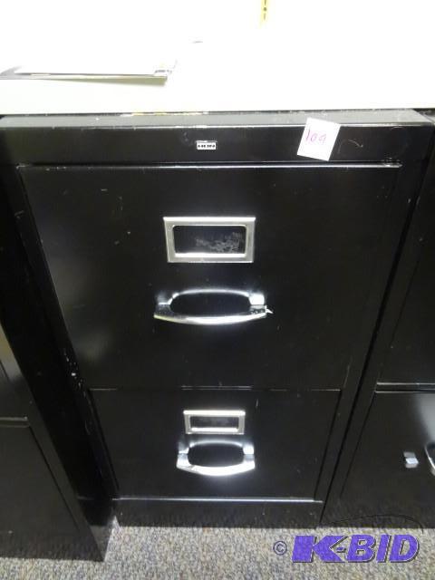 lot 109 image: 15" metal 2 drawer file cabinet...