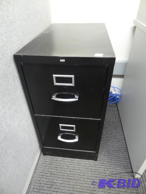 lot 133 image: 15" metal 2 drawer file cabinet...
