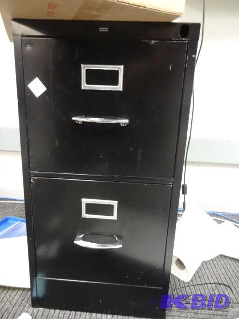 lot 155 image: 15" metal 2 drawer file cabinet...