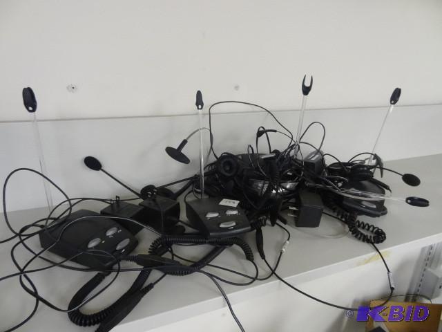 lot 158 image: 5 telephone head sets. Net com...