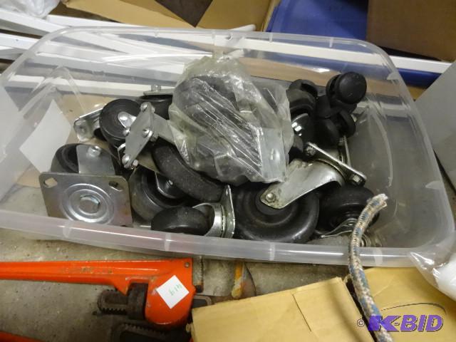 lot 179 image: Bin of misc casters...