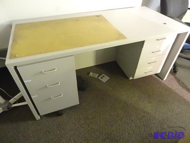 Desk with 2-3 drawer peds 65x30x29...
