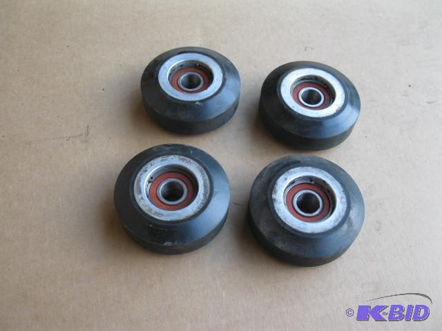 4 rubber wheels with bearings, 3.5 inches in ...