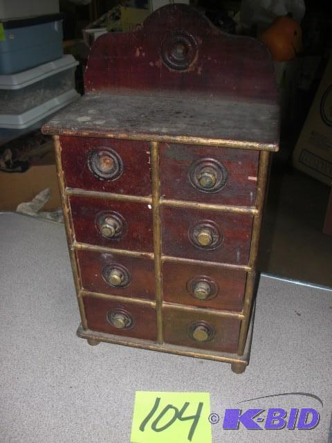 9 34 x 5in x 17 in miniature bureau, cabinet...