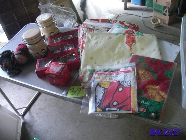 Christmas Table Cloths, 3 sets of Mikasa crys...