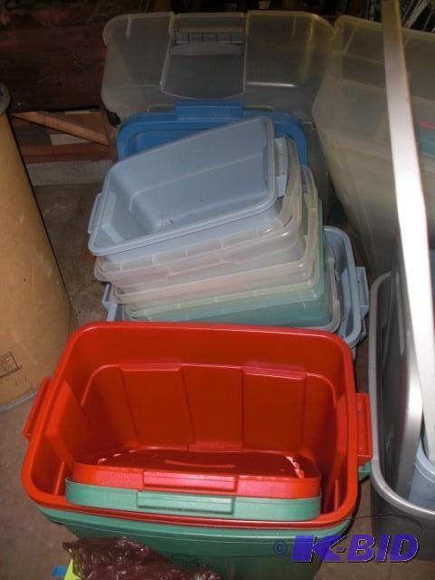 Large lot of Totes and containers. Not sure i...